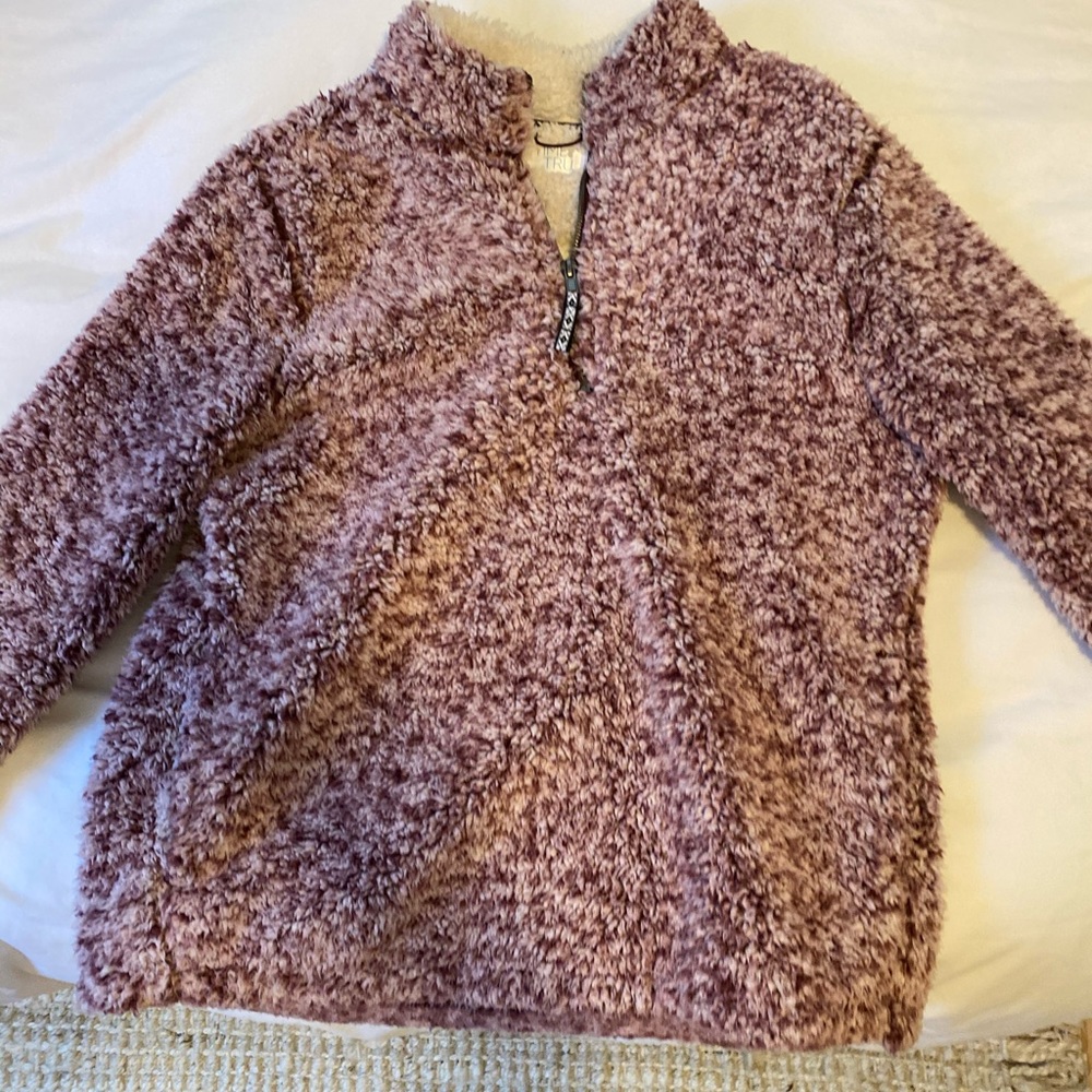 maroon fleece sherpa
